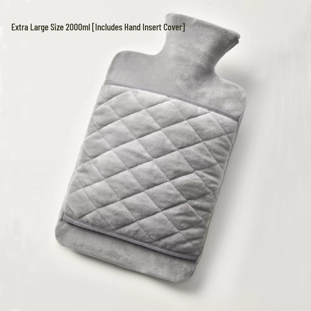 Large Cute Plush Hand Warmer: Explosion-Proof, Thickened Hot Water Bottle with Pocket and Cloth Cover