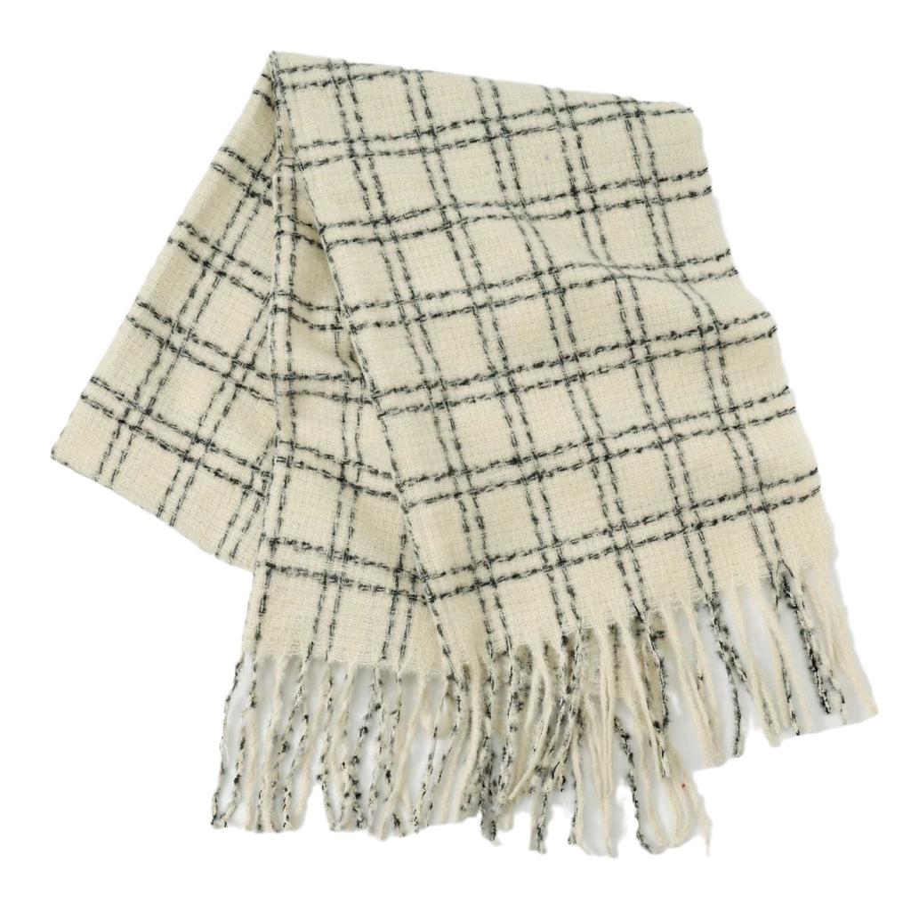 Cashmere scarf flat replacement! Advanced sense of color scheme plaid scarf warm and thickened winter versatile atmosphere scarf
