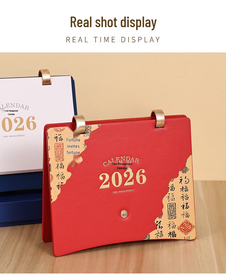 2026 Jahr des Pferdes Benutzerdefinierter Tischkalender Geschenkset - Perfekt für Firmenmeetings, Veranstaltungen und Logodruck.