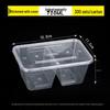 Cmaos Disposable Transparent Double-Compartment Meal Box