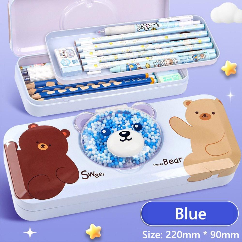 

Металевий пенал Смішний пенал з бульбашками Високоякісний пенал Канцелярський пенал Подарунок до школи синій