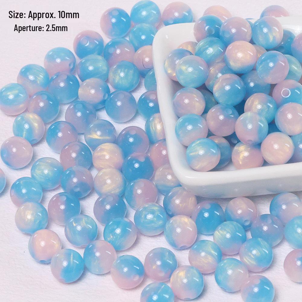 8-12mm Two-Color Iridescent Resin Beads for DIY Jewelry Making