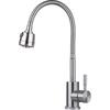 304 Stainless Steel Single Cold Water Faucet Universal Rotation Single Handle Black Color Deck Mounted Kitchen Sink Water Tap