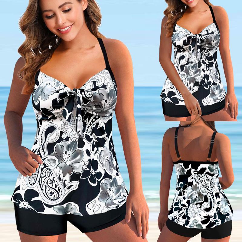 Women Beachwear Swim Tankini Monokini Swimwear Bathing Suit Two Pieces Swimsuits Plus Size Printed Tankinis