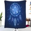Blue Dream Catcher Blanket Flannel Throw Blanket for Kids Adults Lightweight Soft Warm Blankets for Bed Sofa Office 130x150cm