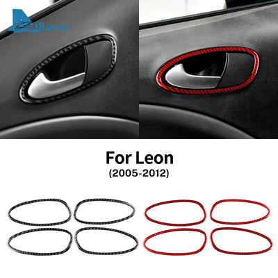 Real Soft Carbon Fiber Sticker For Seat Leon MK1 Altea 2005 2006 2007 2008 2009 2010 2011 2012 LHD RHD Car Door Handle Switch