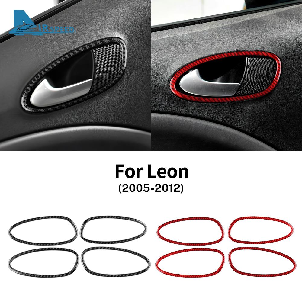 Real Soft Carbon Fiber Sticker For Seat Leon MK1 Altea 2005 2006 2007 2008 2009 2010 2011 2012 LHD RHD Car Door Handle Switch