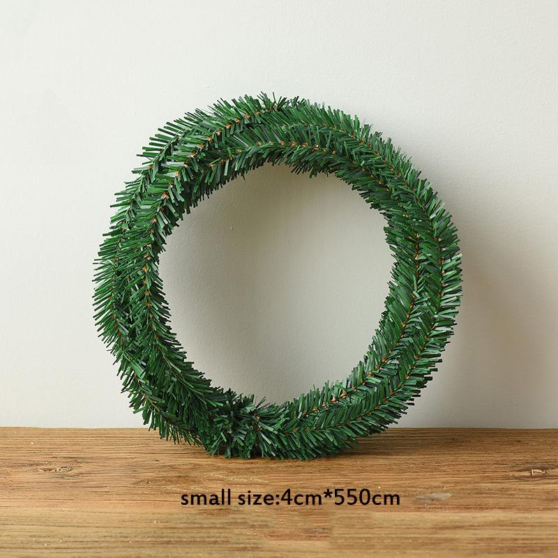 

5.5 M Christmas Rattan Pine Needle Straw Ratchet Ribbon Shaped Freely Wreath DIY Handmade Garland Decorations 4-8Cm Encryption 1pcs