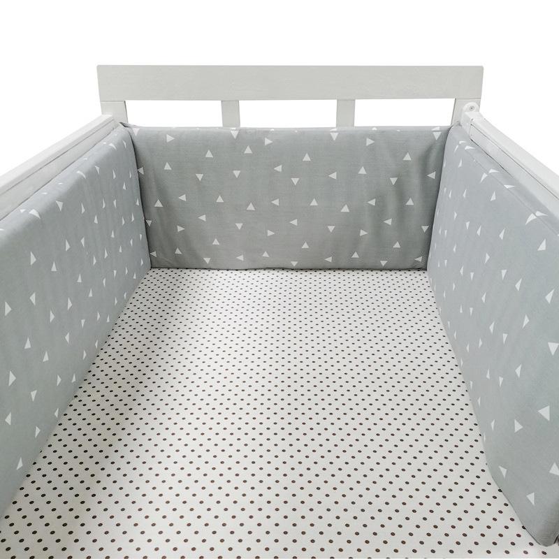 Soft Pure Cotton Removable and Washable Baby Crib Bumper, Anti-Collision, One-Piece Design