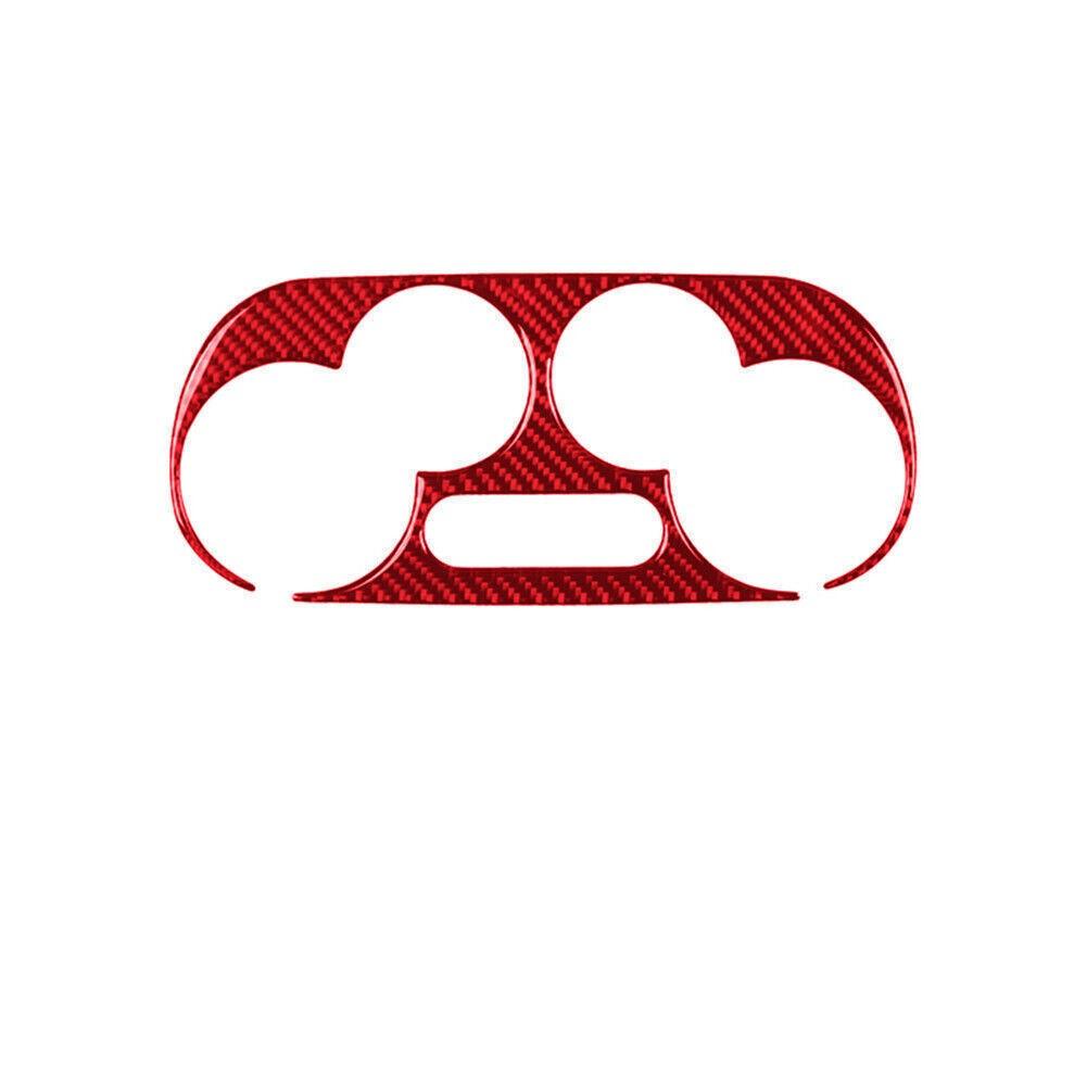 Red Carbon Fiber Interior Manual Climate Console Cover Trim For 2012-15 Fiat 500