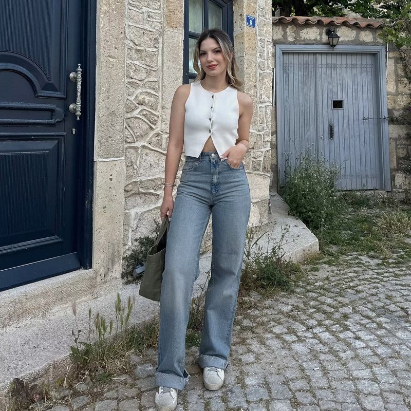 Zbzr Spring New Arrival Women's Clothing Fashion Style Fashion Solid Color round Neck Loose Casual Plain Stitch Sleeveless Short Tops