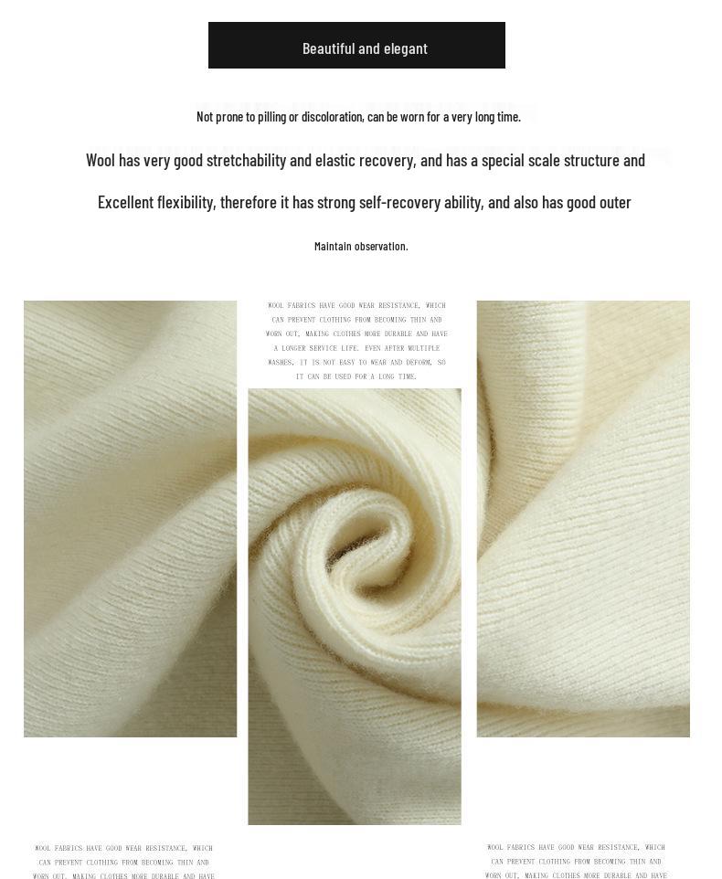 Women's High-Waist 100% Wool Knit Midi Bodycon Skirt - Autumn/Winter Collection