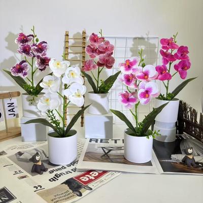 Artificial Plastic Phalaenopsis Flower Bonsai For Event Decoration Home Styling
