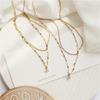 Women's Korean-Style Titanium Steel Double-Layer Diamond Necklace - Fashionable Clavicle Chain
