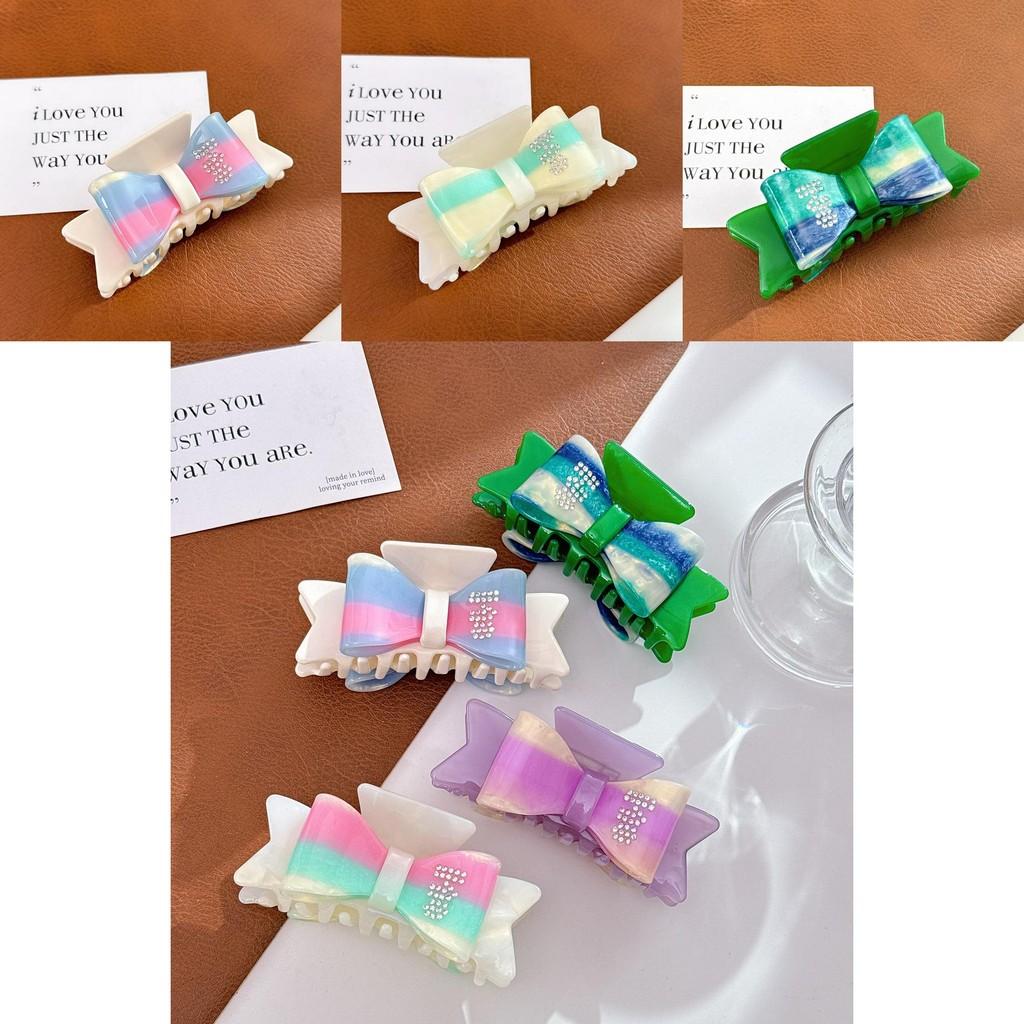 Stylish Large Hair Claw Clip With Elegant Bowknot And Sparkling Rhinestones For Women