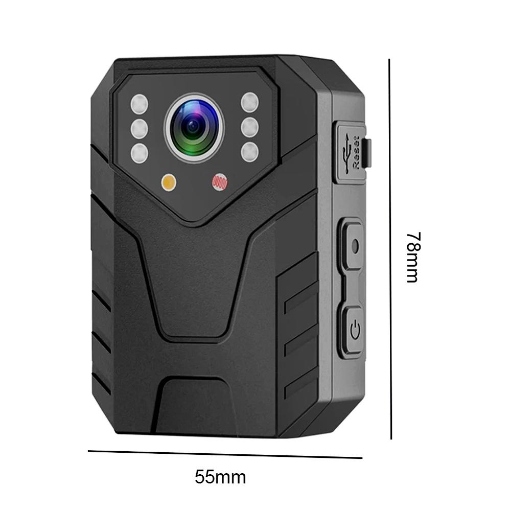 1080P HD Mini Camera 2-inch Police Body-Worn Camera Night Vision Function Suitable for Law Enforcement Recording, Outdoor Sports