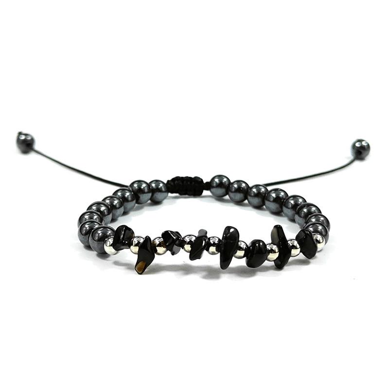 Adjustable Woven Amethyst Crushed Stone Bracelet for Women 6MM