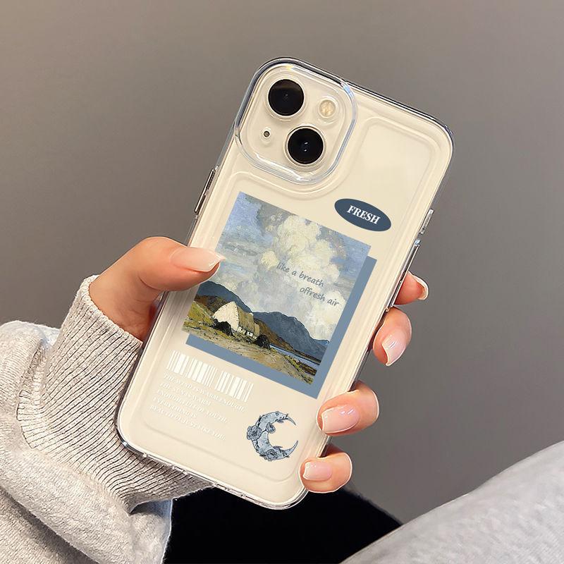 Oil painting landscape iPhone11 mobile phone case Apple 11Promax/11Pro/11 transparent XR/XS soft 1P Europe and America