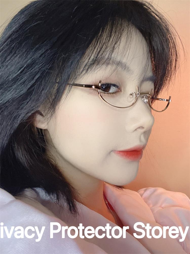 

Модна металева оправа для окулярів Напіврамка без лінзи Дівчина Шик Harajuku Косплей Прикраса для вечірки Аксесуари Підтримка фотографії