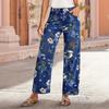 2026 Spring/Summer Women's Floral Pattern Straight High-Waisted Jeans Vintage Print Loose Wide-Leg Denim
