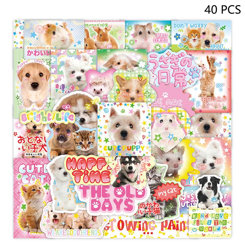

40Pcs Cute Animal Stickers Decals Waterproof Animals Meme Sealing Sticker For Water Bottle Laptop Luggage Guitar Scrapbook Decor One Size