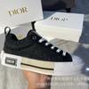 D family old flower board shoes women's spring new breathable casual canvas shoes men and women with the same lace-up couple platform shoes