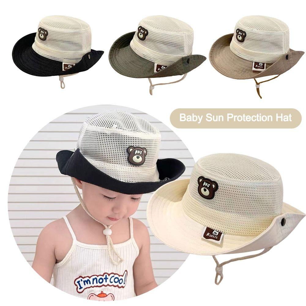 Lightweight Toddler Bucket Hat Mesh Fisherman Cap Casual Sunscreen Hat Summer