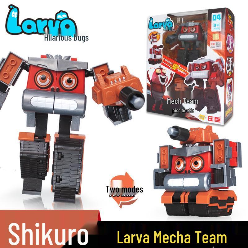 Laughing Larva Toys: Mecha Team Transforming Car-Robot Set for Boys