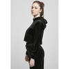 Women's Urban Classics Cropped Velvet Oversized Hoodie (GT) - Black - XXL