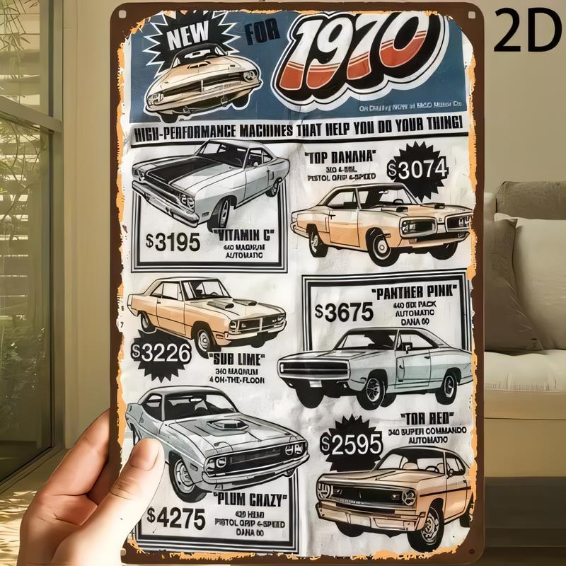 Vintage Car Collage Tin Sign Street Muscle Racing Posters Metal Sign Wall Decor for Garage Man Cave Bar Retro D Illustrati