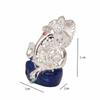 Hand Carved Silver God Ganesha Resin Idol Sculpture Statue for Home & Office Décor & Gifts (3x2x5.cm, Blue)