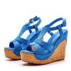 Liyke  New Yellow Pink Open Toe Wedge Sandals For Women Summer Fashion Buckle Strap Platform High Heels Party Dress Shoes