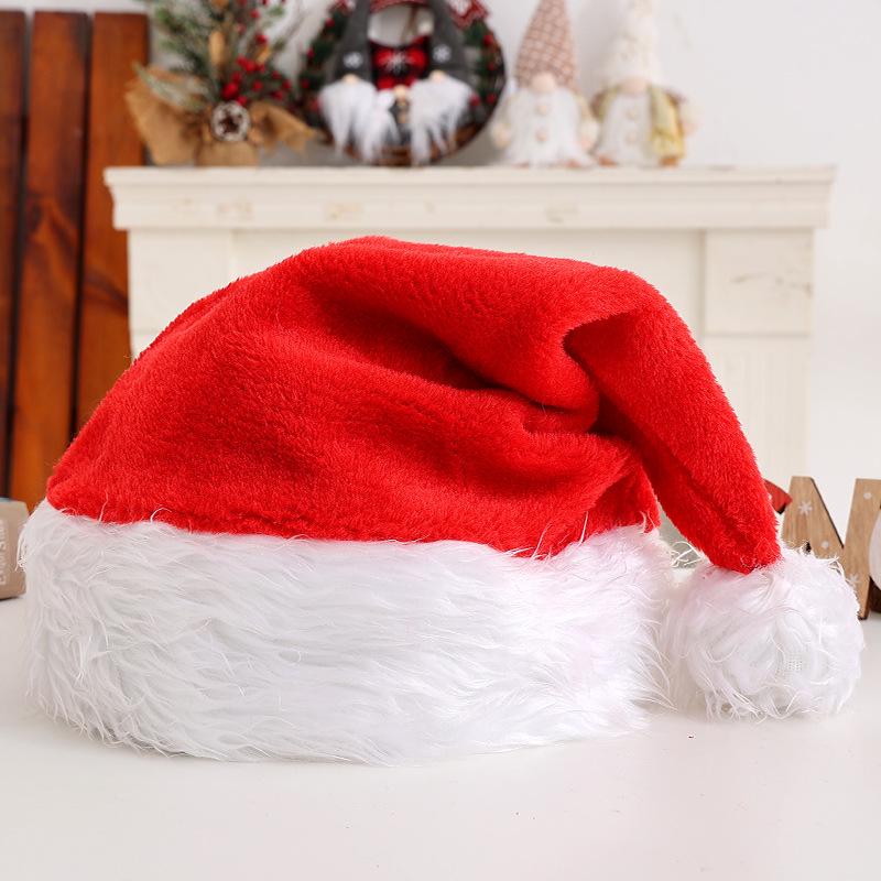 Red Plush Light-Up Christmas Hat for Adults & Children - Festive Party Decoration