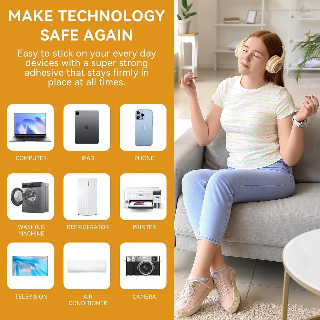 EMF Stickers Blocker for Cell Phone Protection Neutralizers Tablets/Laptops/Computer/WiFi/Priner/TV Electronic Devices(6 Pcs)