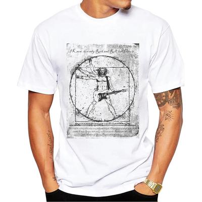TEEHUB Vintage Κιθάρα Τέλειος Μουσικός Τυπωμένο Ανδρικό T-Shirt Κοντομάνικο Street T-shirts Αστεία t-shirts Δροσερό Βασικό Tee