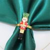 Elegant Holiday Dinner Napkin Rings Nutcrackers Design Alloy Metal Christmas Decors Elegant Alloy Napkin Holders