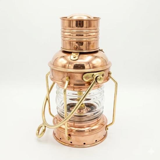 Copper Brass Ship Lantern Nautical Oil Lamp 35.56 Cm Christmas Festive Housewarming Home Office Decor Wedding Anniversary Gift