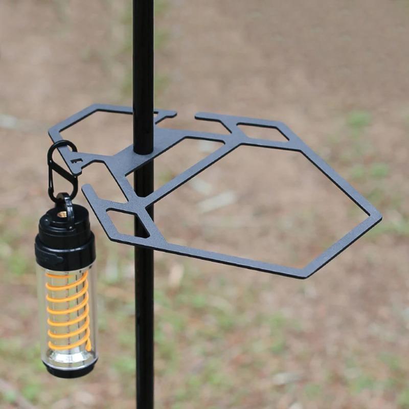 1PC Camping Hanging Rack Desktop Lantern Pole Stand Outdoor Picnic Cutlery Pot Pan Hanger Shelf Stainless Steel Plate Holder