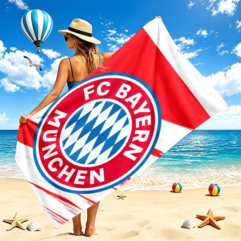 FC Bayern Munchen Beach Towel Quick Dry Soft MicrofiberSand Resistant Oversized Cabana Bath Sheet for Swimming Pool Travel Gift