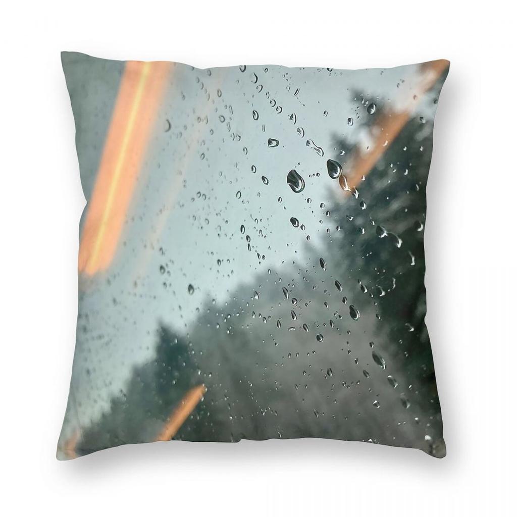 Raindrops On A Train Window Square Pillowcase Polyester Linen Velvet Creative Zip Decorative Pillow Case Home Cushion Cover