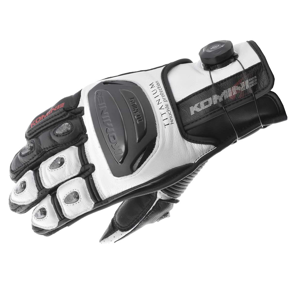 

Motorcycle Gloves Dial Fit Sports Leather Gloves L [Komine] GK-254 White/Black