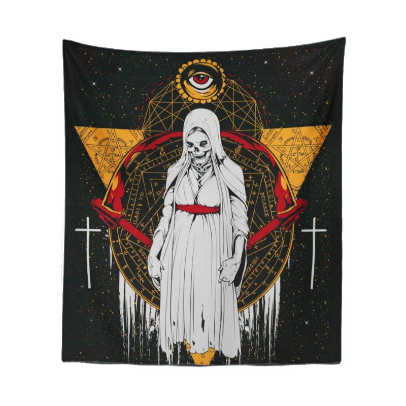 Bedroom Living Room Tapestry Horror Skull Tapestry Halloween Black and White Ghost Tapestry Tapestry Home Decor