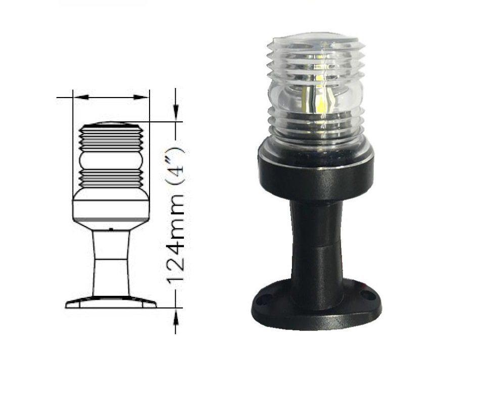 24V LED Yacht Anchor Light - 360° White Light, 2.5W