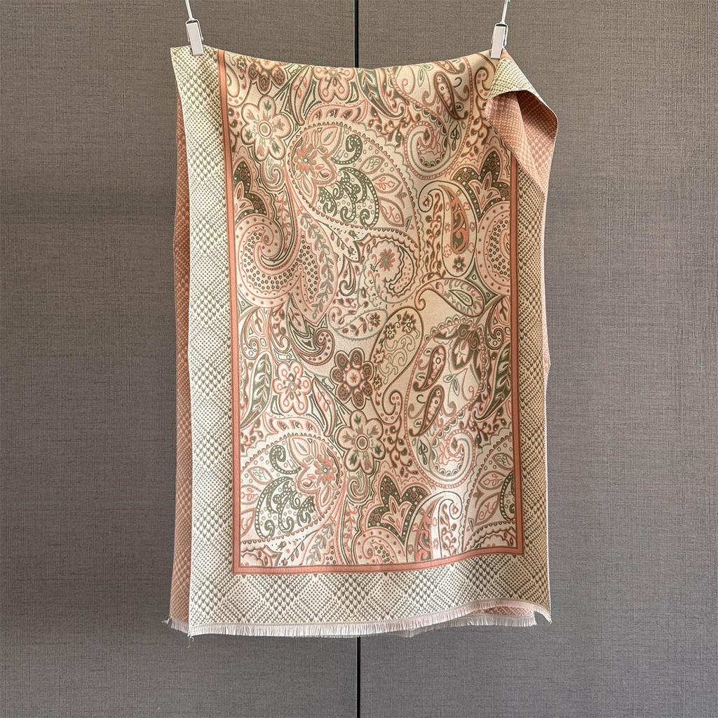 New Versatile Cashew Nut Flower Jacquard Scarf Women's Fashion Temperament Neck Protection and Warm Scarf Multifunctional Shawl