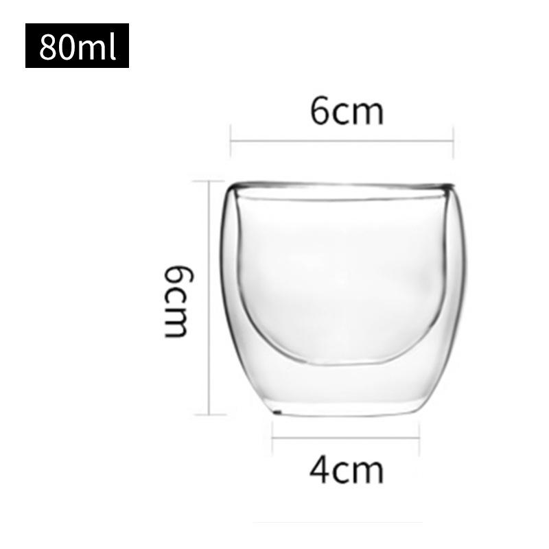 Transparente doppelwandige Borosilikatglastasse für Tee, Milch, Saft oder Kaffee - Modisches und minimalistisches Design