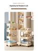 Compact Multi-Layer Mobile Storage Rack for Bedroom, Bathroom, or Living Room