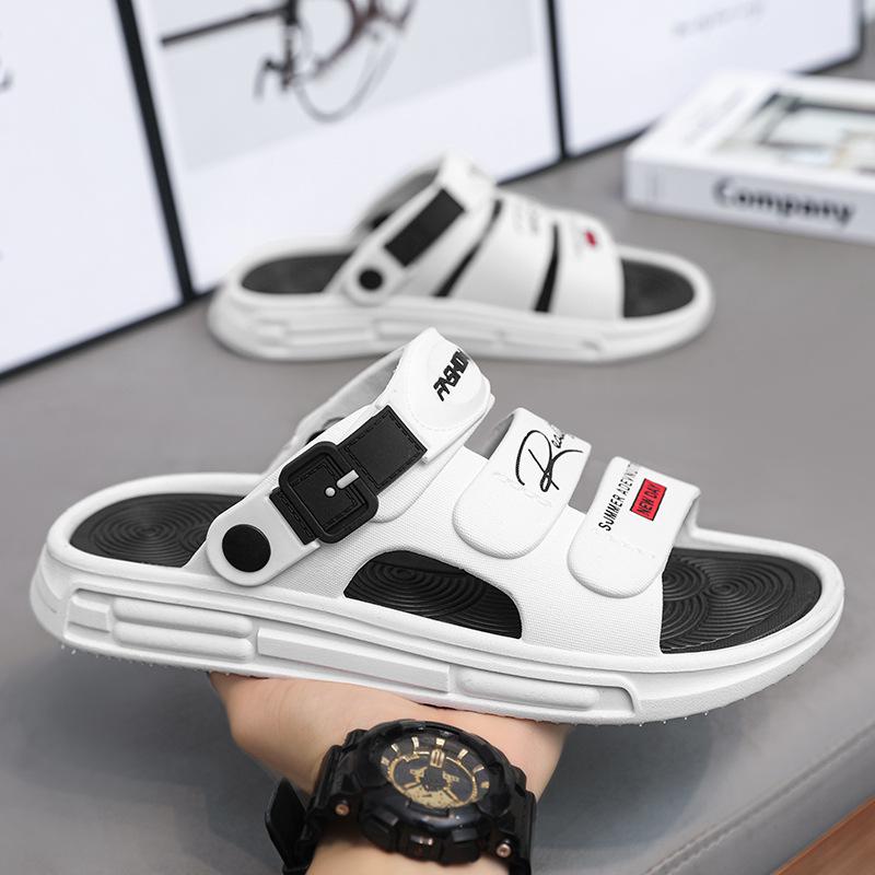 Cool slippers men's 2025 new casual outer wear men's beach two wear one-word drag student sandals slippers