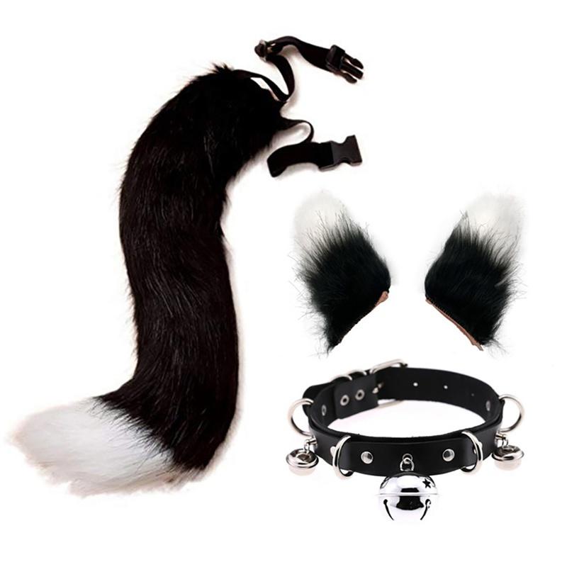 Nouveau bandeau de queue de renard de simulation de fête d'Halloween réglable en peluche pour cosplay