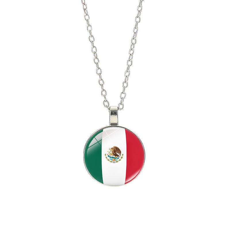 World Cup Top 32 National Flag Necklace - Football Pendant for Men & Women