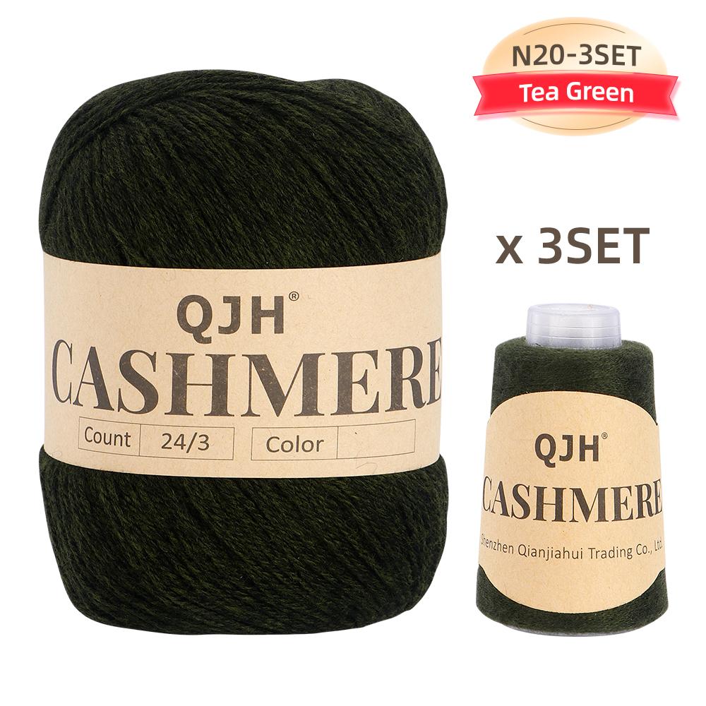 Premium Cashmere Yarn Bundle - Soft, 3 Big & 3 Small Luxurious Knitting & Crochet Yarn Thread for Sweaters, Scarves, Hats, Shawl